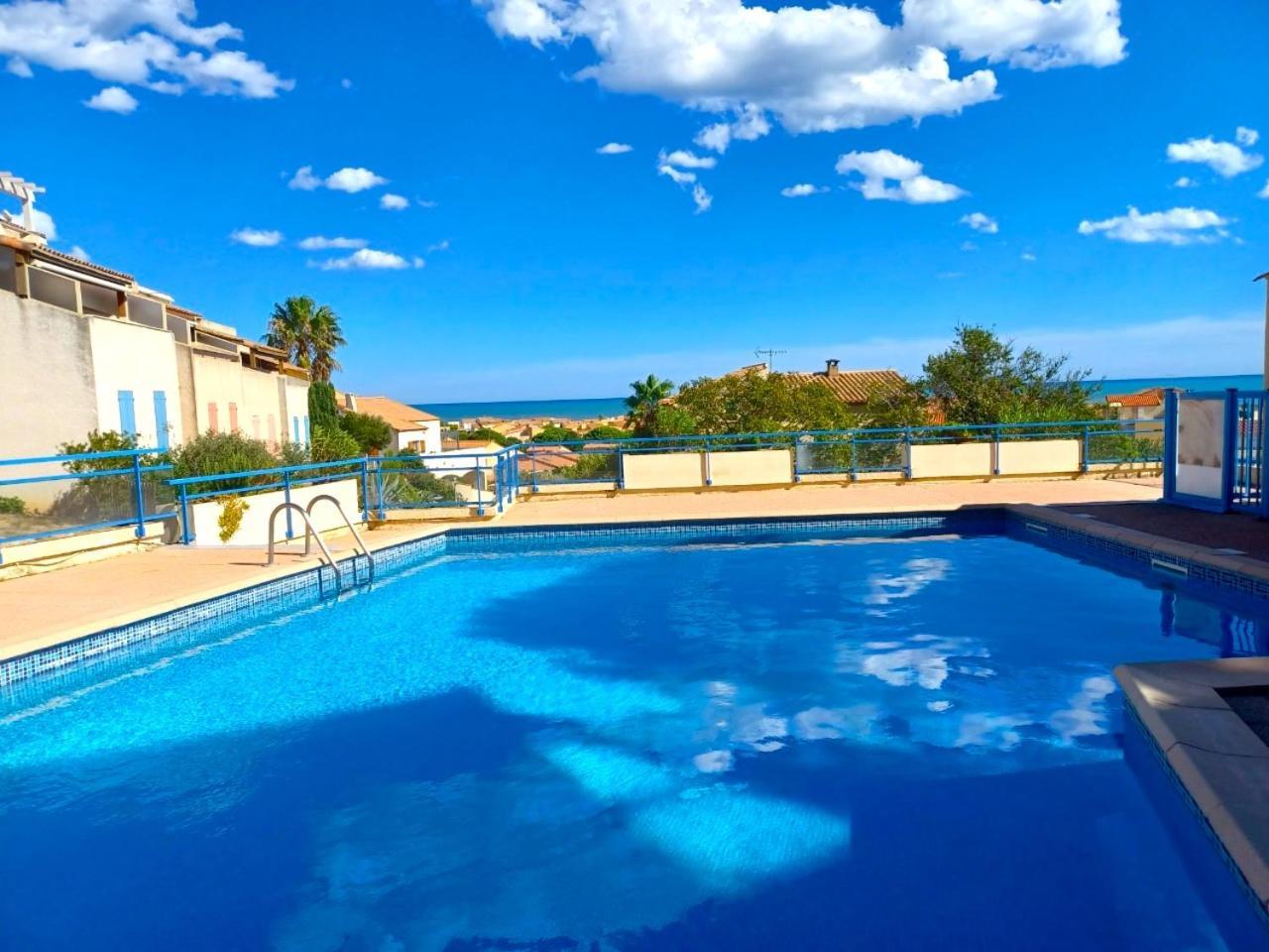 Plain-Pied Jardin 6 Personnes Clim Vue Mer Parking Wifi Terrasse Piscine Dans La Residence Saint-Pierre-la-Mer  Bagian luar foto