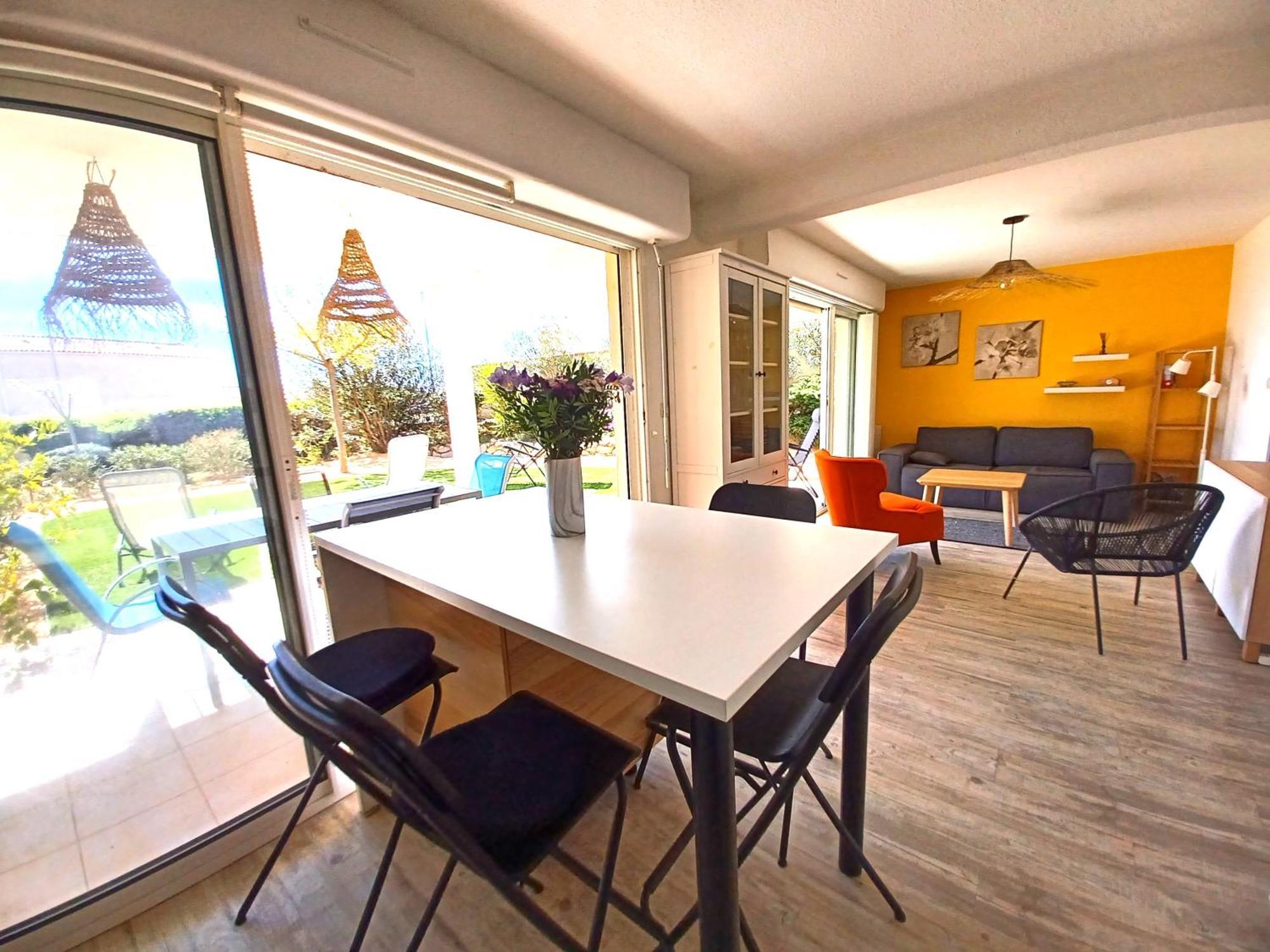 Plain-Pied Jardin 6 Personnes Clim Vue Mer Parking Wifi Terrasse Piscine Dans La Residence Saint-Pierre-la-Mer  Bagian luar foto