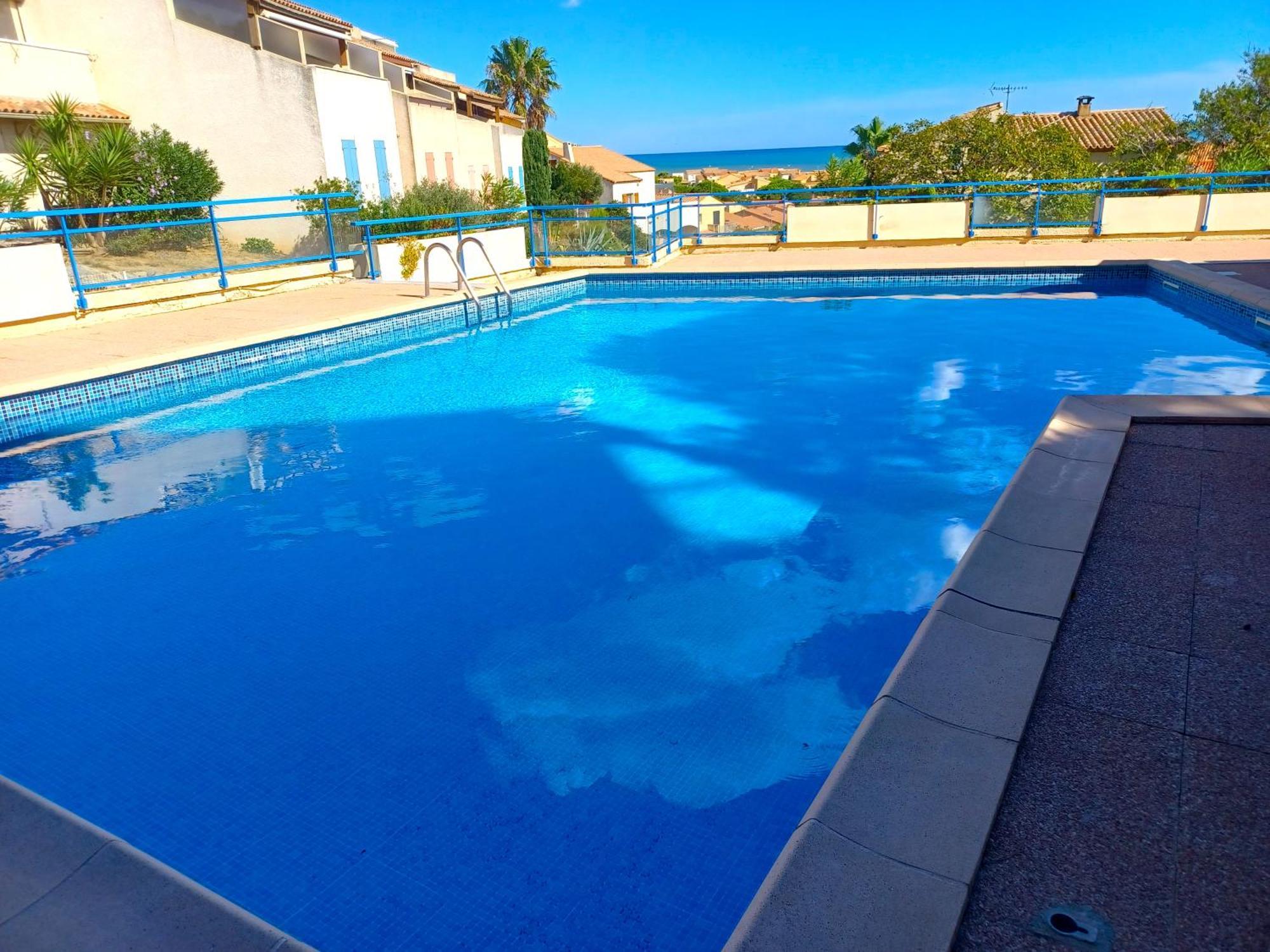 Plain-Pied Jardin 6 Personnes Clim Vue Mer Parking Wifi Terrasse Piscine Dans La Residence Saint-Pierre-la-Mer  Bagian luar foto