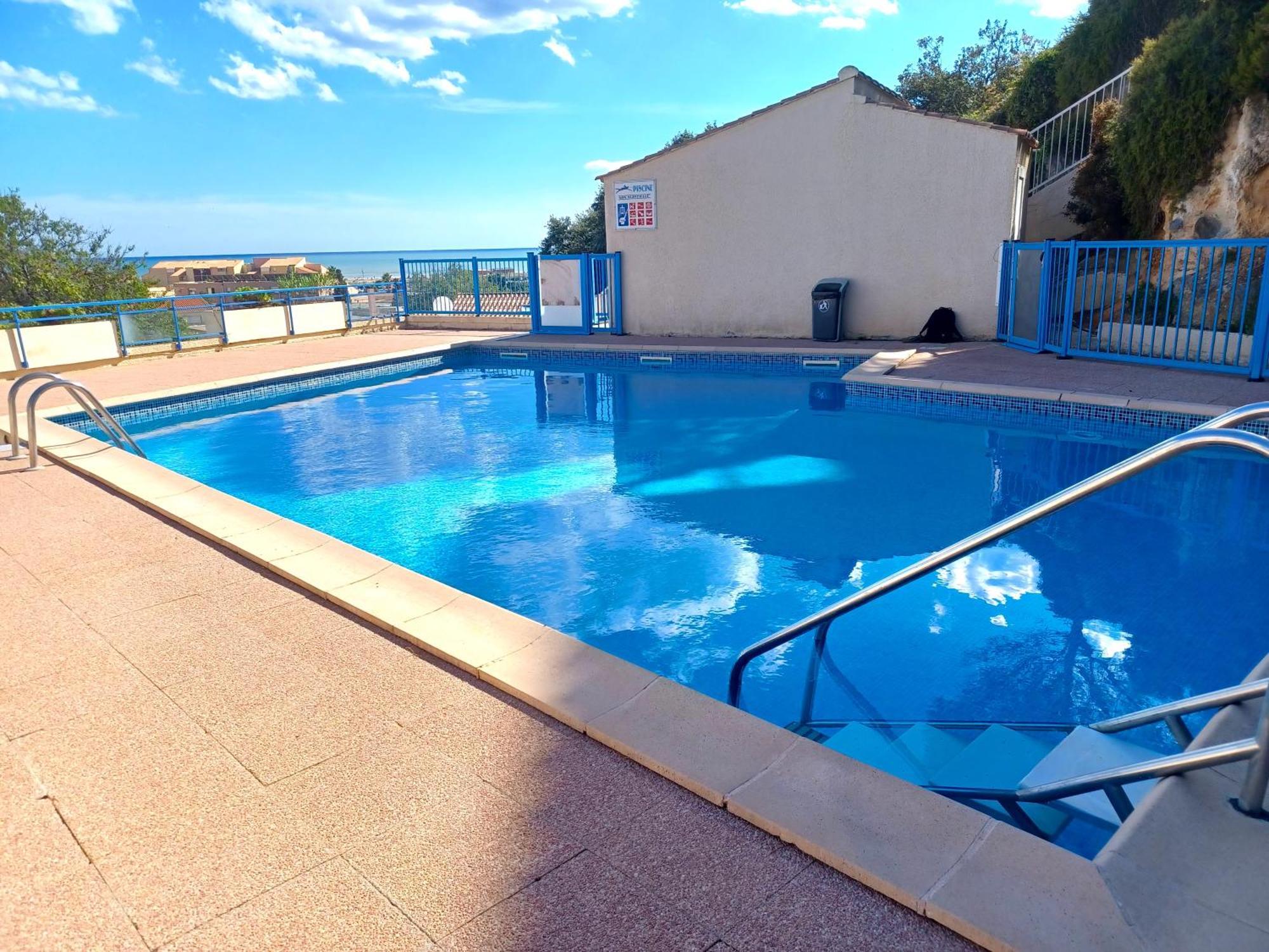 Plain-Pied Jardin 6 Personnes Clim Vue Mer Parking Wifi Terrasse Piscine Dans La Residence Saint-Pierre-la-Mer  Bagian luar foto