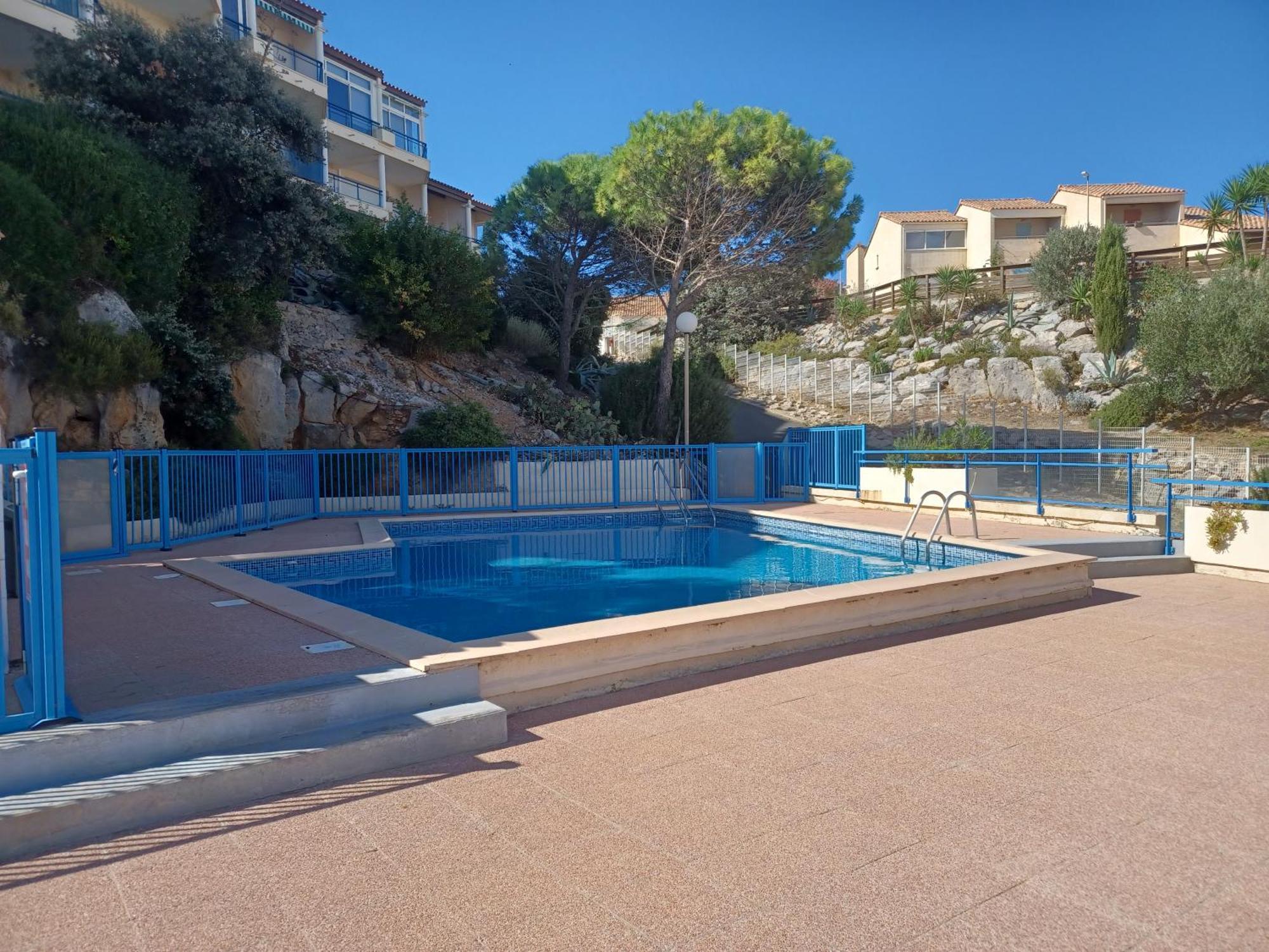 Plain-Pied Jardin 6 Personnes Clim Vue Mer Parking Wifi Terrasse Piscine Dans La Residence Saint-Pierre-la-Mer  Bagian luar foto