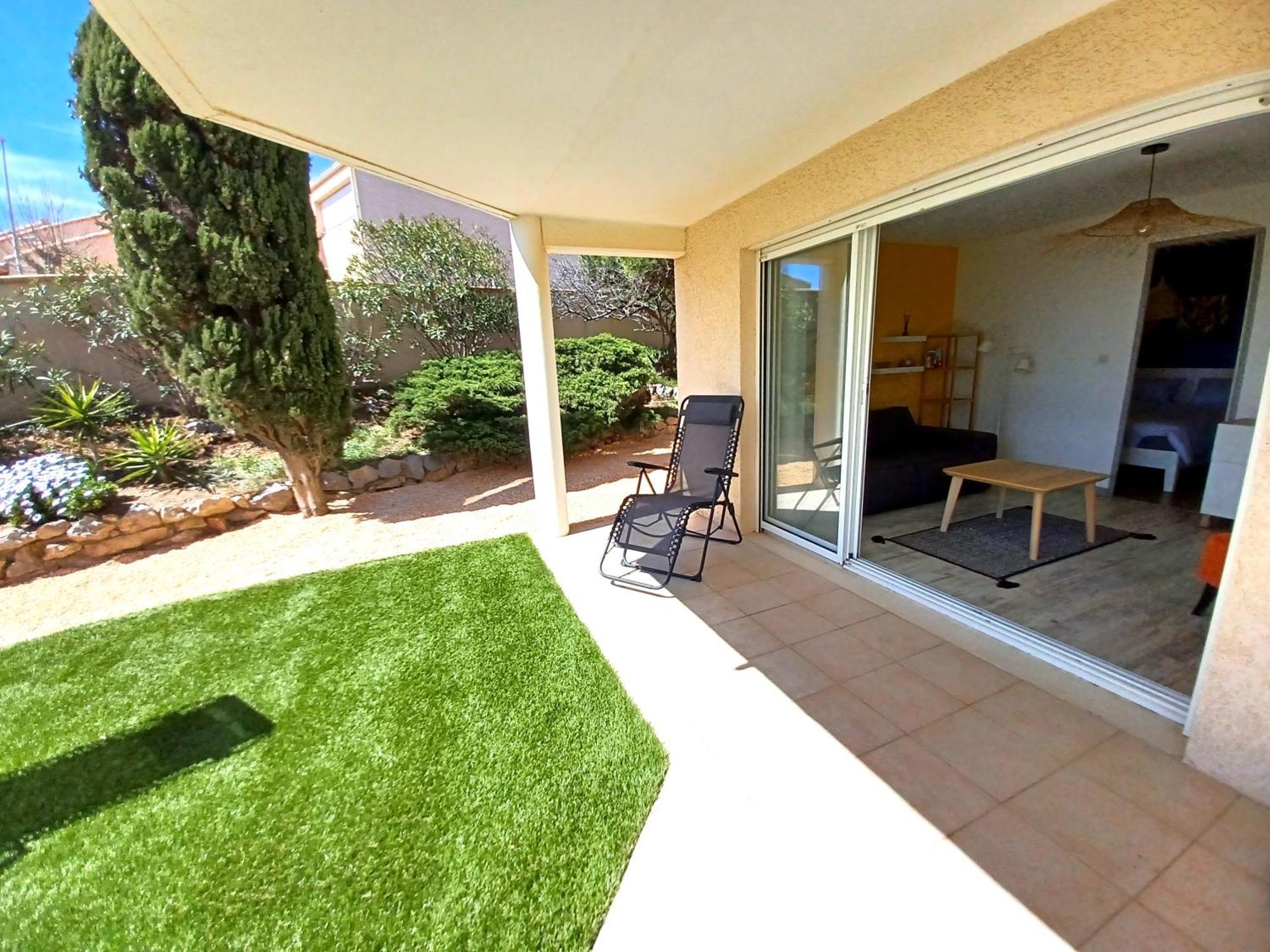 Plain-Pied Jardin 6 Personnes Clim Vue Mer Parking Wifi Terrasse Piscine Dans La Residence Saint-Pierre-la-Mer  Bagian luar foto