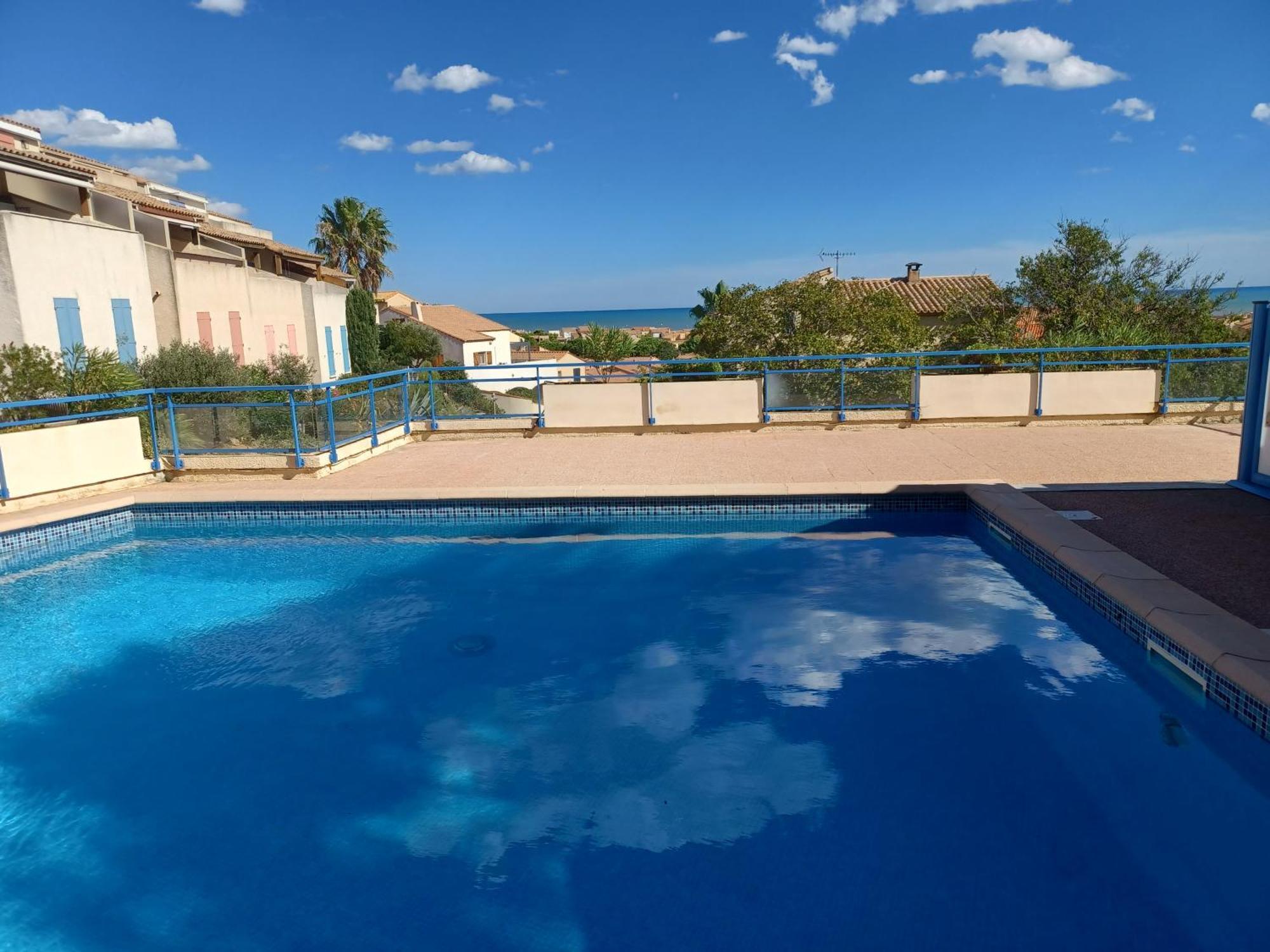 Plain-Pied Jardin 6 Personnes Clim Vue Mer Parking Wifi Terrasse Piscine Dans La Residence Saint-Pierre-la-Mer  Bagian luar foto